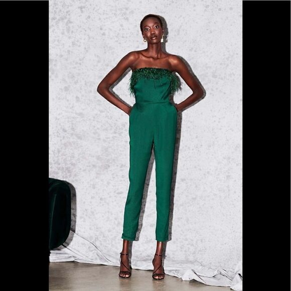 New SAYLOR Lelaina Jumpsuit in Evergreen size large - Picture 3 of 9